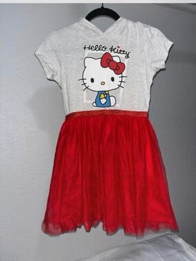 Hello Kitty White & Red Tulle Skirt Dress